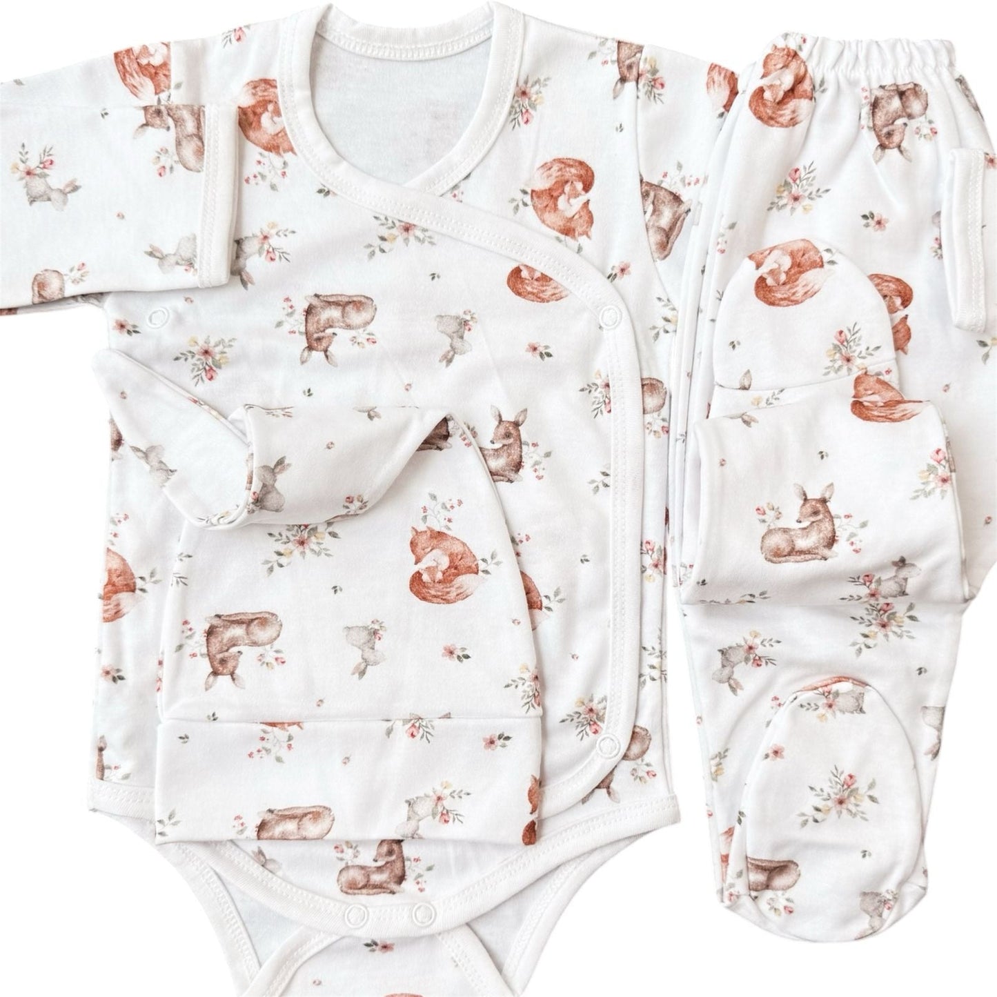 Premium - Floral Pima Layette Set 4 Pieces