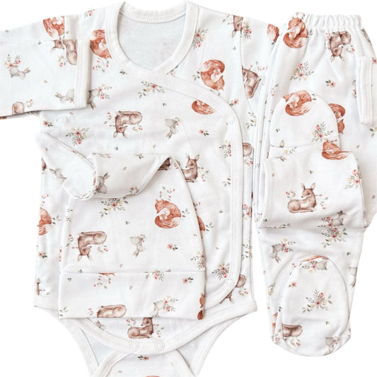 Premium - Floral Pima Layette Set 4 Pieces
